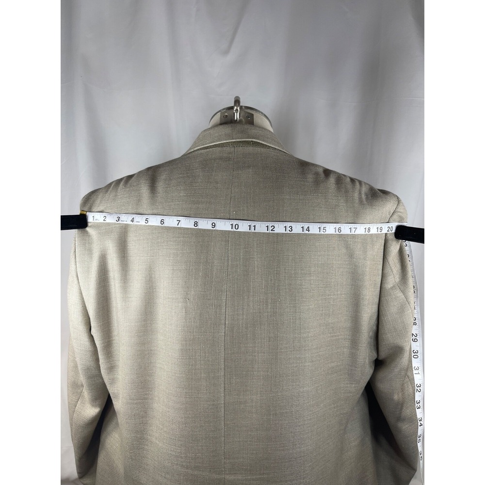 Linen Blend Summer Blazer 48 Long Khaki Taupe Izod Sports Coat Men's 48 Long EUC - Picture 10 of 13